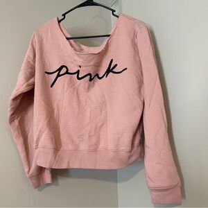 PINK Victoria's Secret Blush Crop Top with Black Script